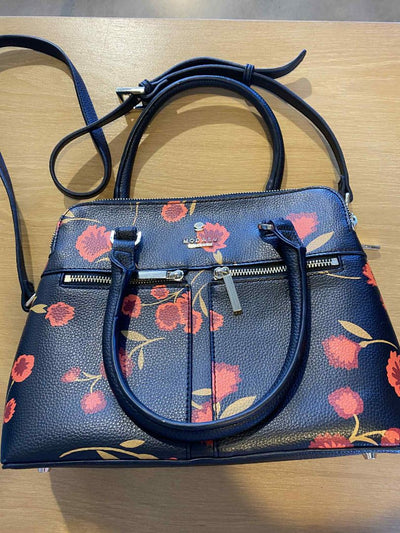 Black & Red floral Modalu Bags, 30cm x 24cm x 12cm