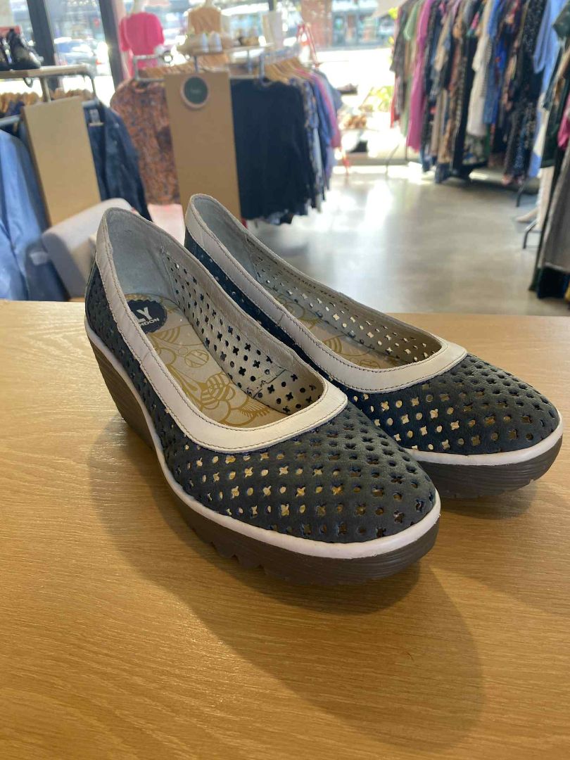 Dark blue & white Fly London Shoes, 42