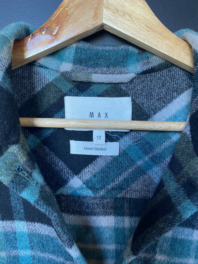 Green check Max Shacket, oversized 12
