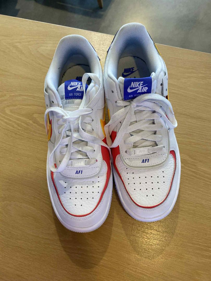 White, Orange & red Nike AF1 Shoes, 42