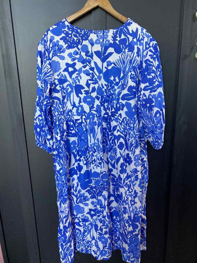 Blue & White Varity Hour Dress, L