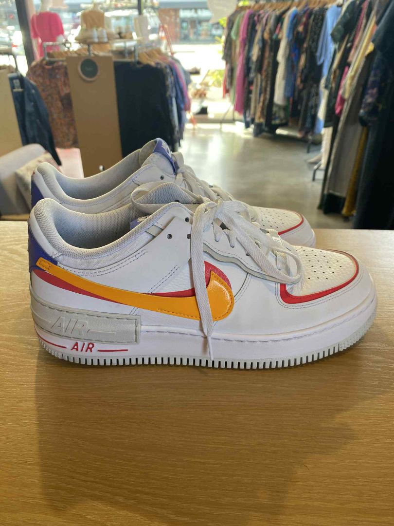 White, Orange & red Nike AF1 Shoes, 42