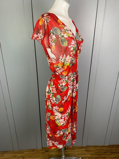 Red & Multi floral Bettie Monroe Dress/Tunic, L