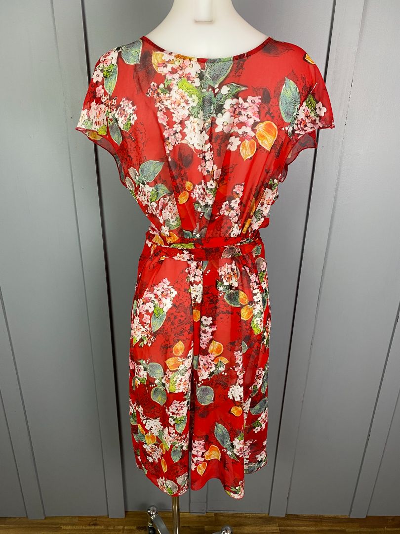 Red & Multi floral Bettie Monroe Dress/Tunic, L