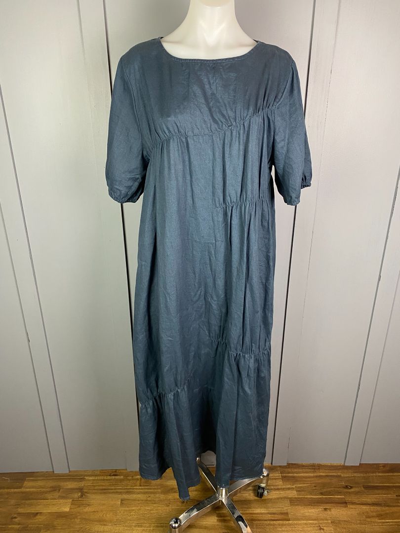 Steel Blue Moochi Linen Dress, 8