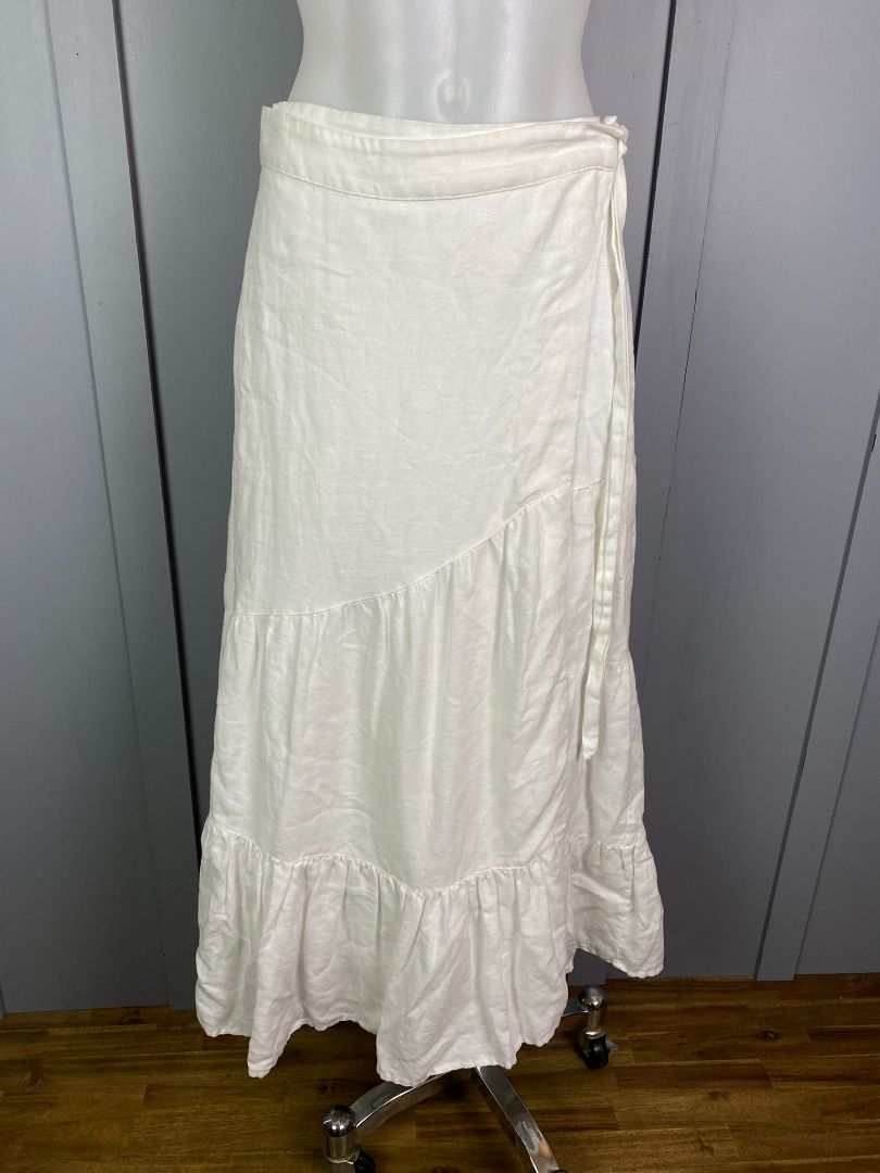 White Country Road Linen Skirt, 12