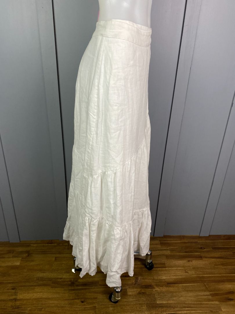 White Country Road Linen Skirt, 12