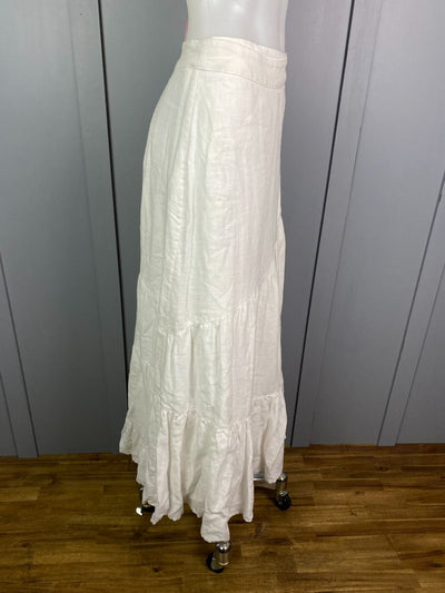 White Country Road Linen Skirt, 12