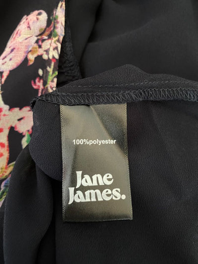 Black & Multi floral Jane James Dress, 14