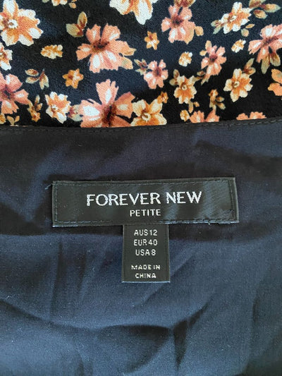 Black & Multi floral Forever New Dress, 12