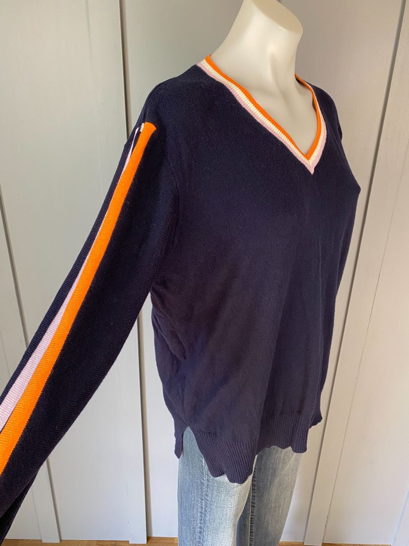 Navy & Multi stripe Zaket & Plover Light weight jumper, L