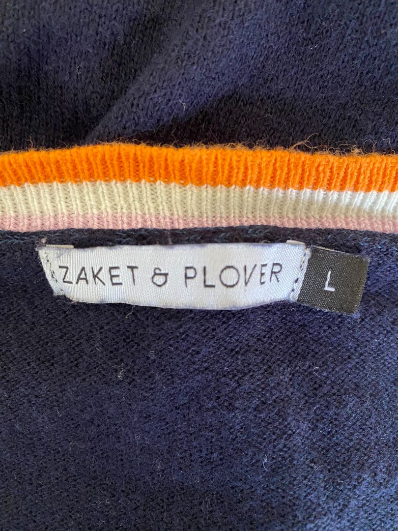 Navy & Multi stripe Zaket & Plover Light weight jumper, L