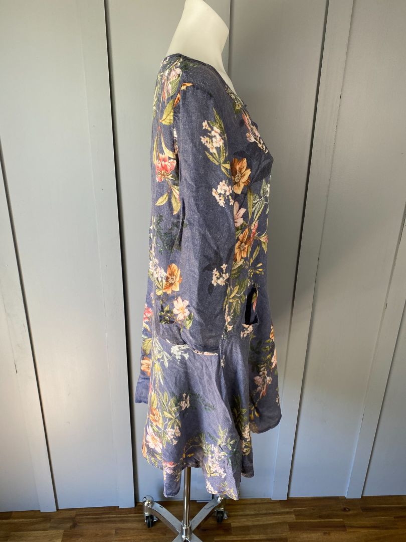 Blue Floral Helga May Tunic, O/S