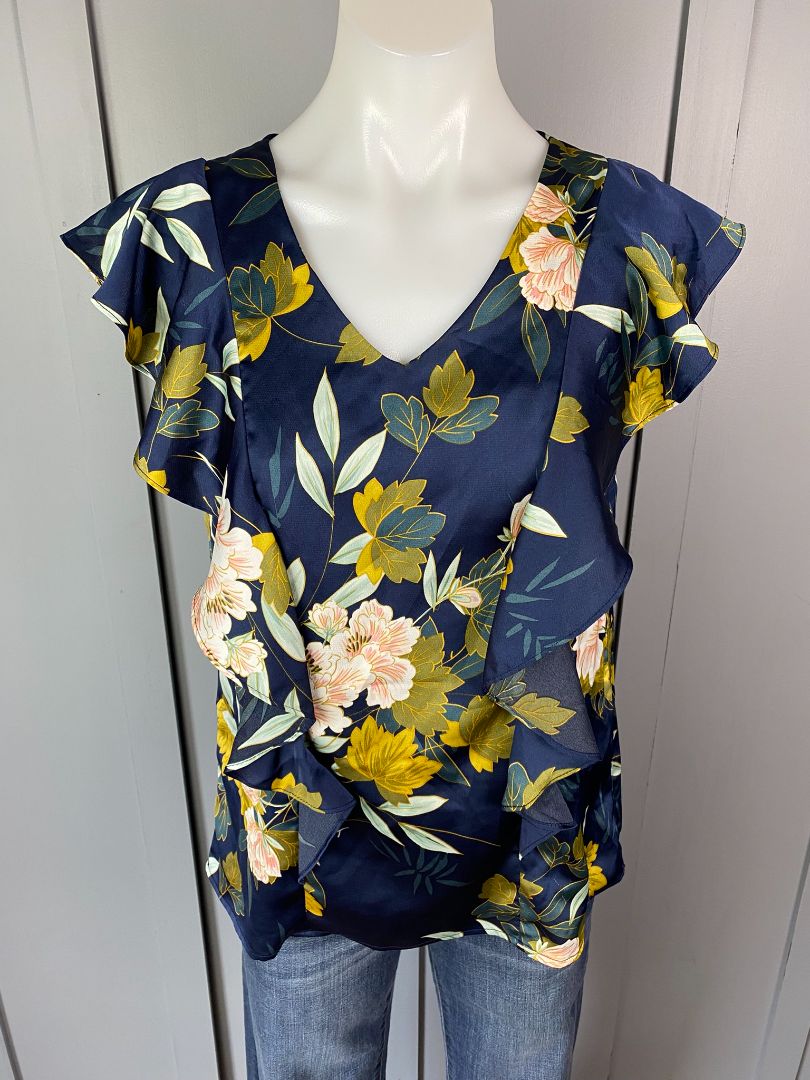 Navy floral Zafina Tops, 10