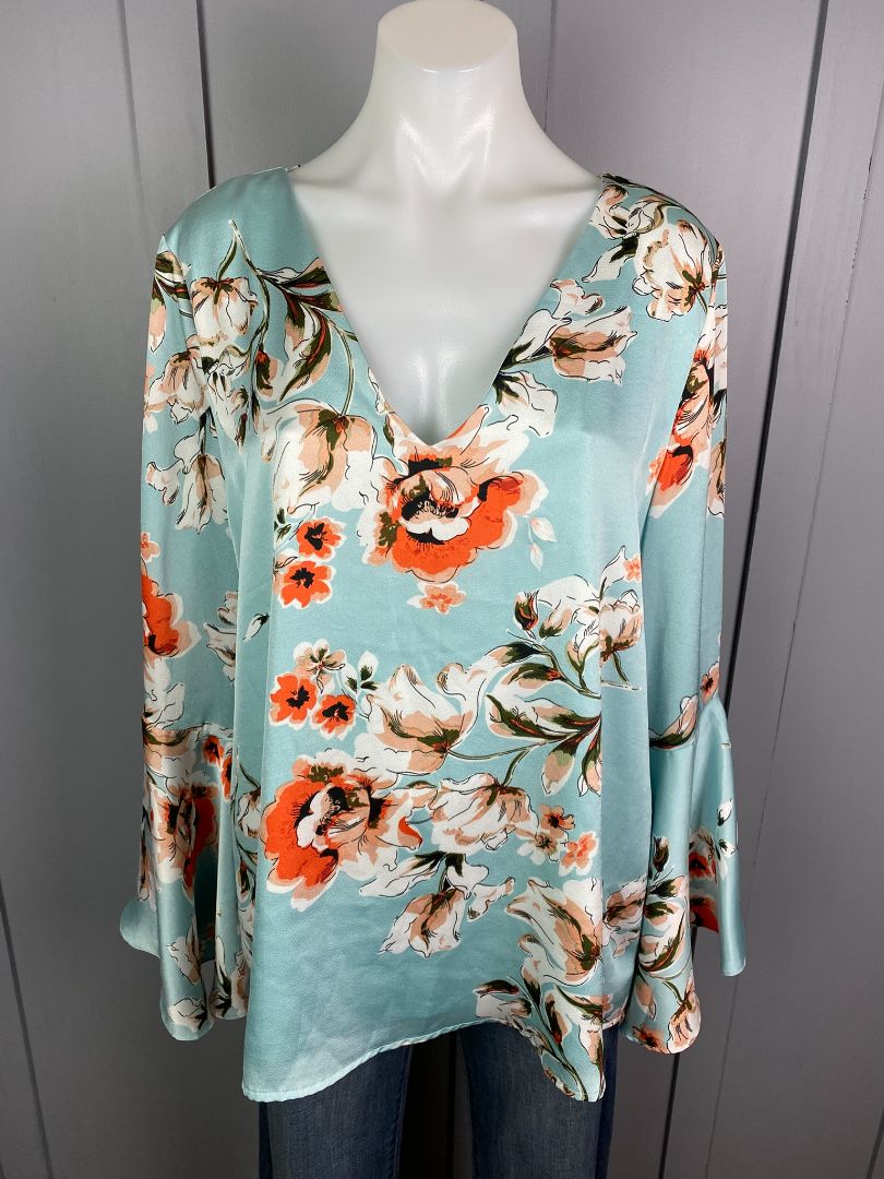 Blue & Multi floral Charlo Top, 14