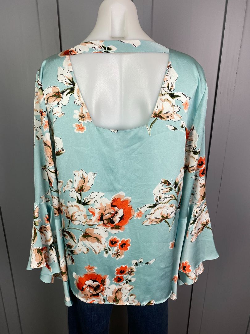 Blue & Multi floral Charlo Top, 14