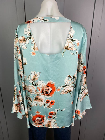 Blue & Multi floral Charlo Top, 14