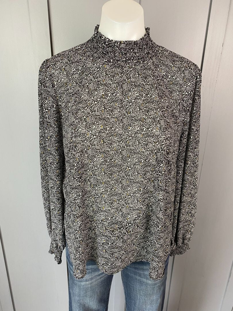 Black & White print Seeking Lola Top, 10