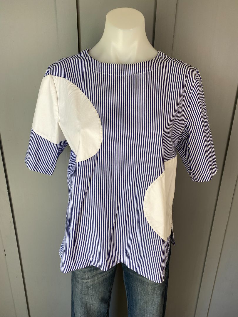 Blue & White stripe Alpha60 Top, M