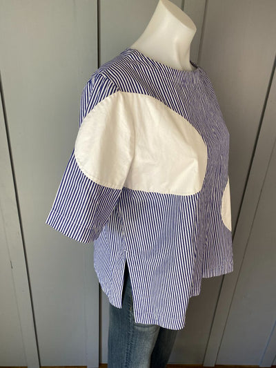 Blue & White stripe Alpha60 Top, M