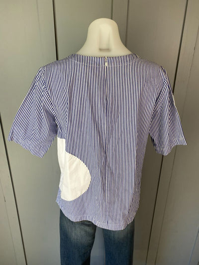 Blue & White stripe Alpha60 Top, M