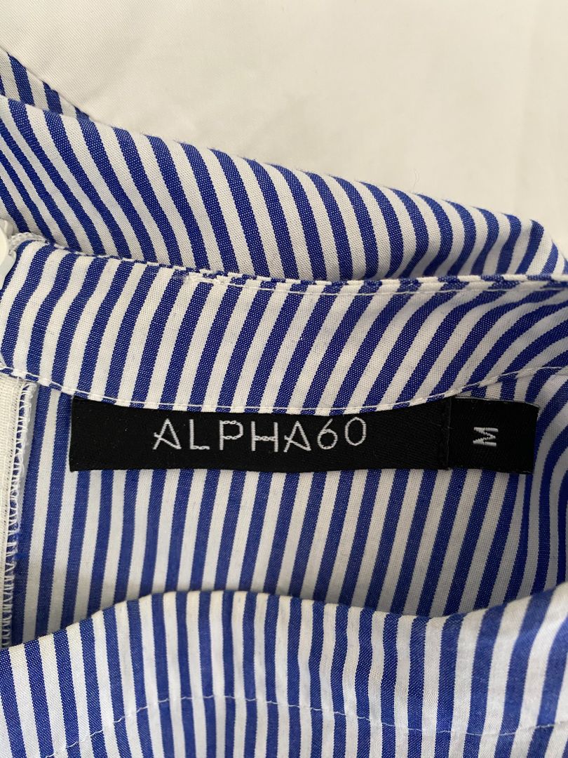 Blue & White stripe Alpha60 Top, M