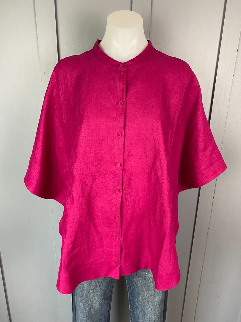 Magenta/Pink Elk Linen Top, M/L