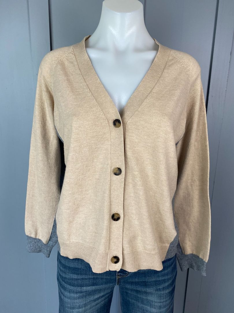BNWT Beige & Grey Nice Things Cardi, M
