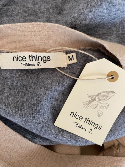 BNWT Beige & Grey Nice Things Cardi, M