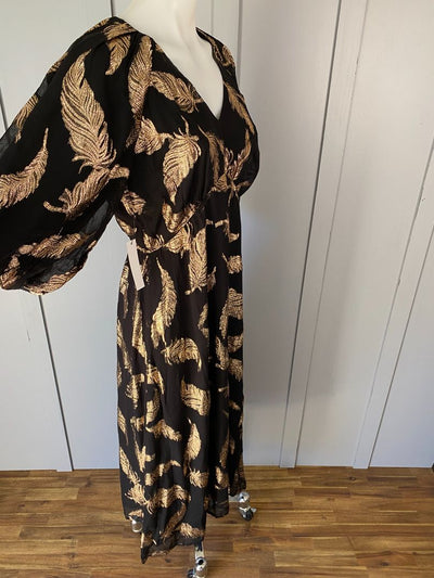 BNWT Black & Gold Love Roses Dress, 10