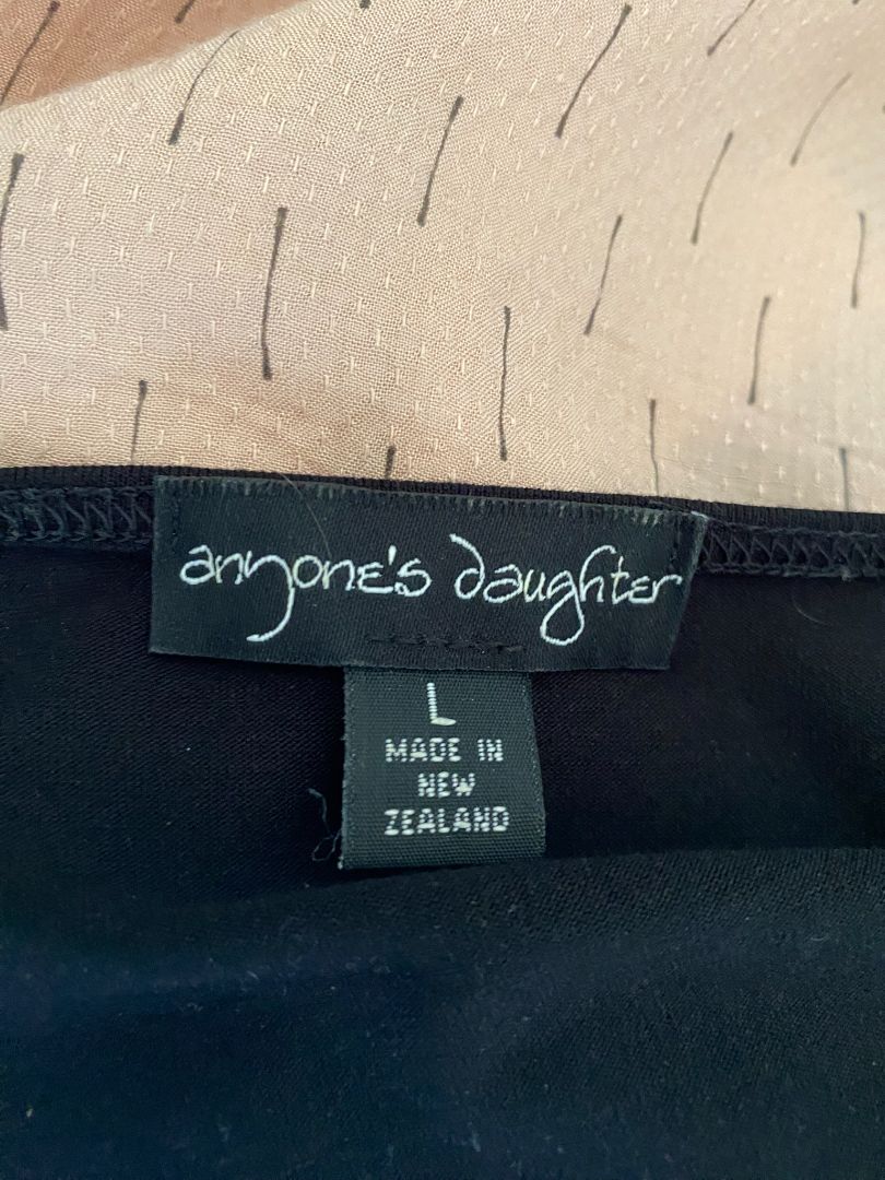 Black & Beige Anyones Daughter Tops, L