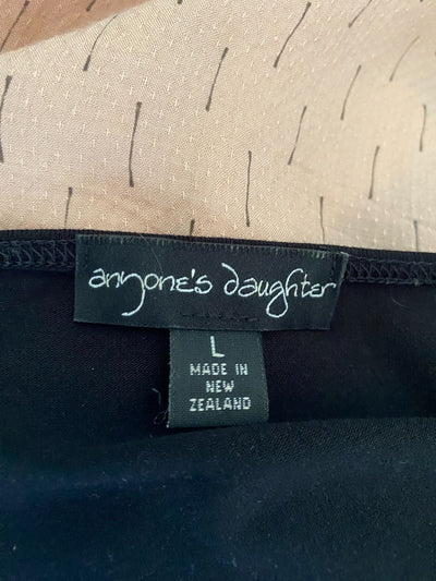Black & Beige Anyones Daughter Tops, L