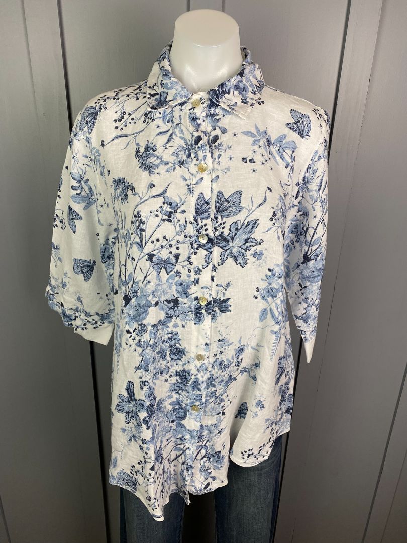 Blue & White Italian affair Shirt, S