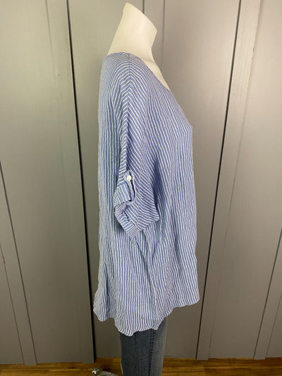 Blue & White Made in Italy Tops, M/L