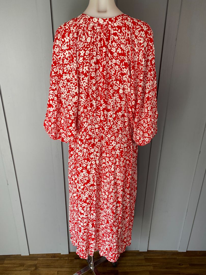 Red & White print Whistle Dress, 16