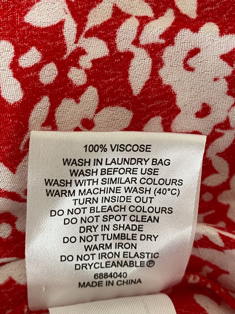 Red & White print Whistle Dress, 16