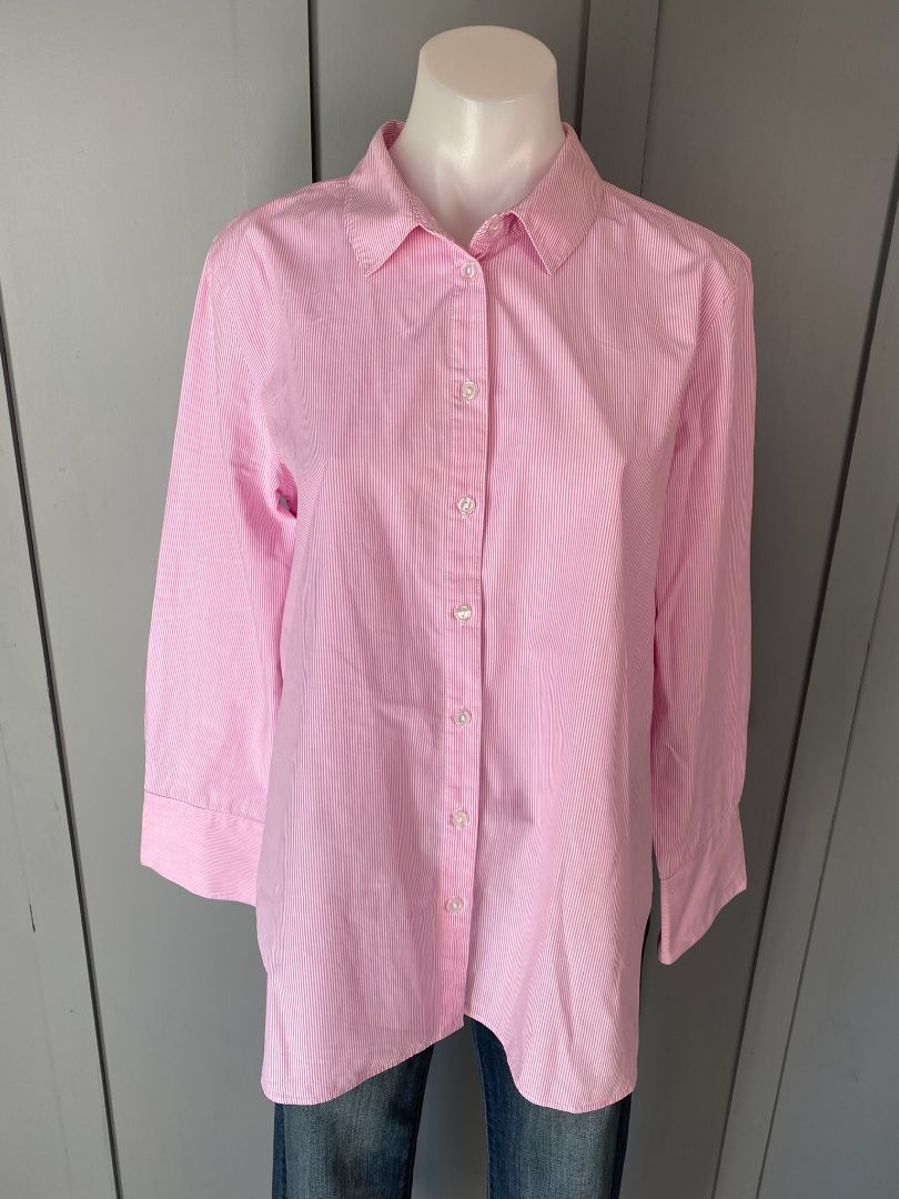 Pink & White stripe Oliver Black Shirt, 16