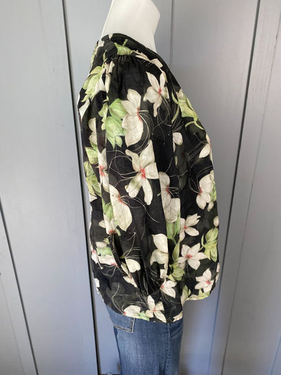 BNWT Black floral Juna Tops, M