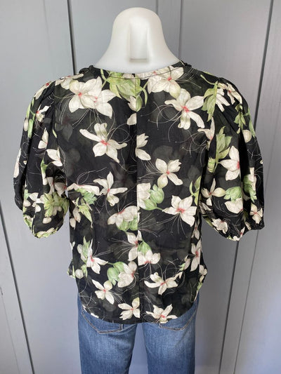 BNWT Black floral Juna Tops, M