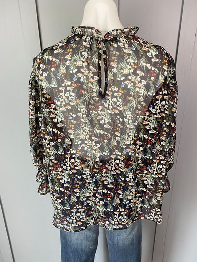 Navy/Multi floral Seeking Lola Top, 14