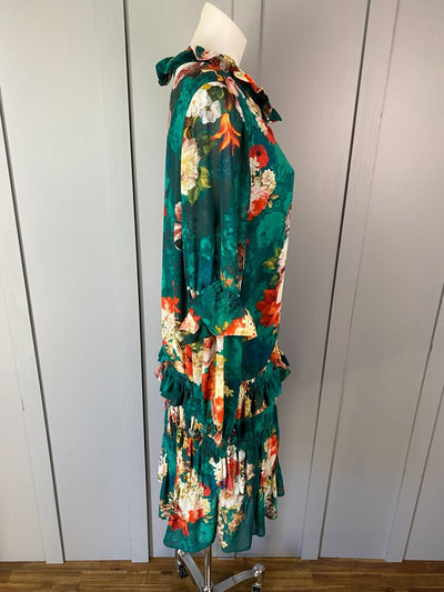 Green & Multi floral Augustine Dress, S