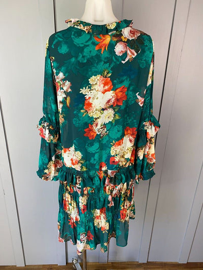 Green & Multi floral Augustine Dress, S