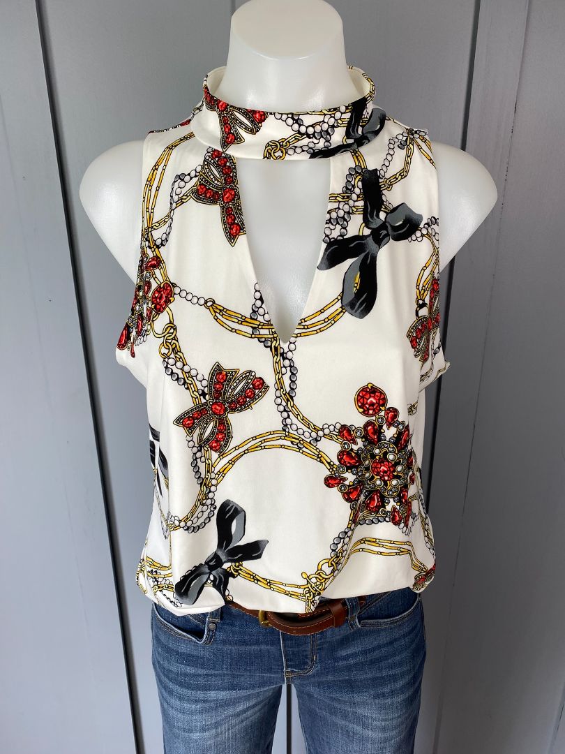 White print WHBM Tops, M