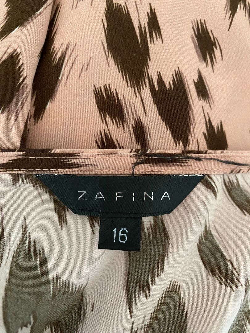 Pink & Brown print Zafina Top, 16