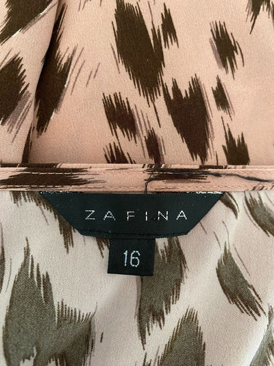 Pink & Brown print Zafina Top, 16