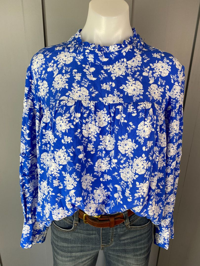 Blue & White print Ketz Ke Top, 10