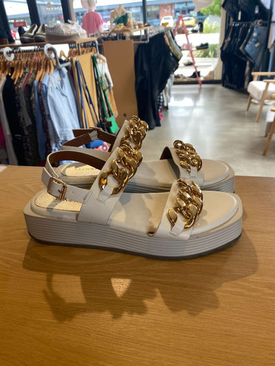 White & Gold Cafe Noir Shoes, 40