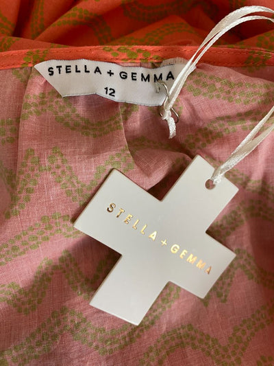 BNWT Coral Pink & Green print Stella + Gemma Dress, 12