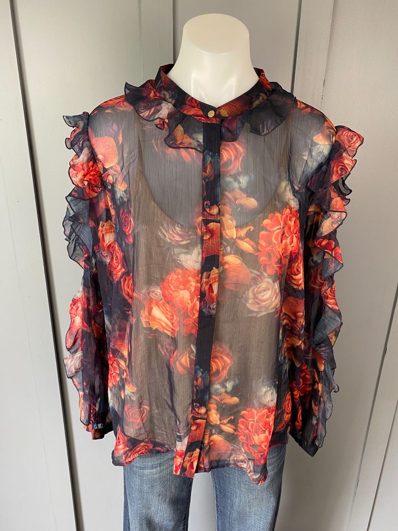 Dark floral Fate + Becker Tops, 14