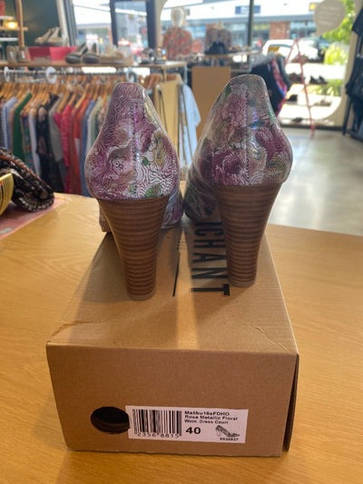 Rose metallic floral Merchants Shoes, 40